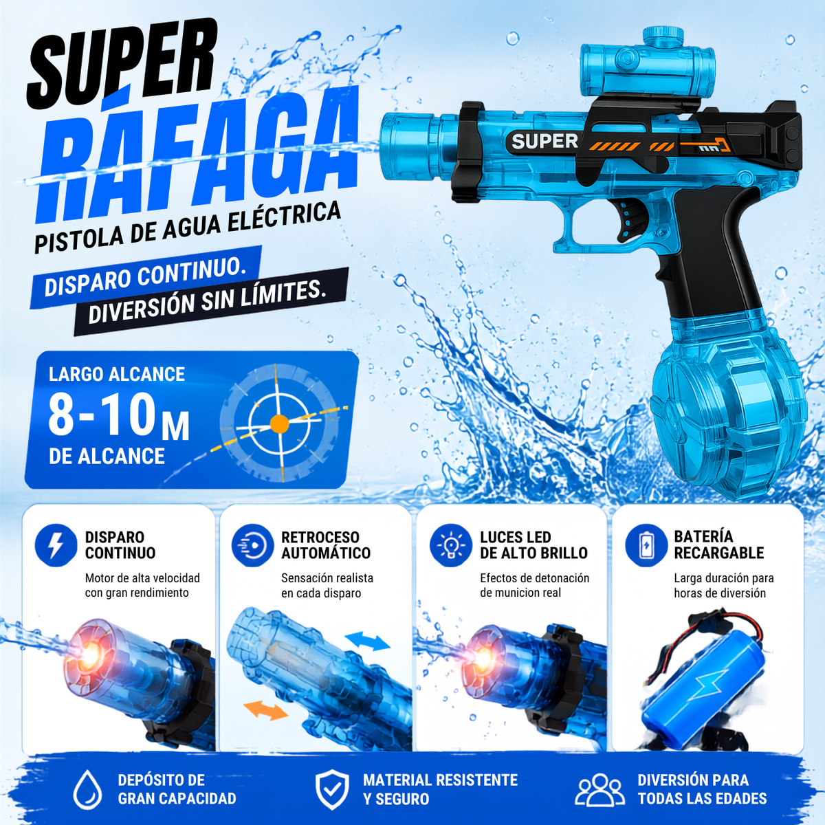 SuperRáfaga - Pistola de agua automática